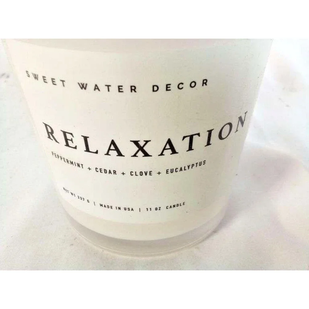 Sweet Water Decor Relaxation Candle 11oz Soy Wax Jar – 50+ Hr Burn Peppermint